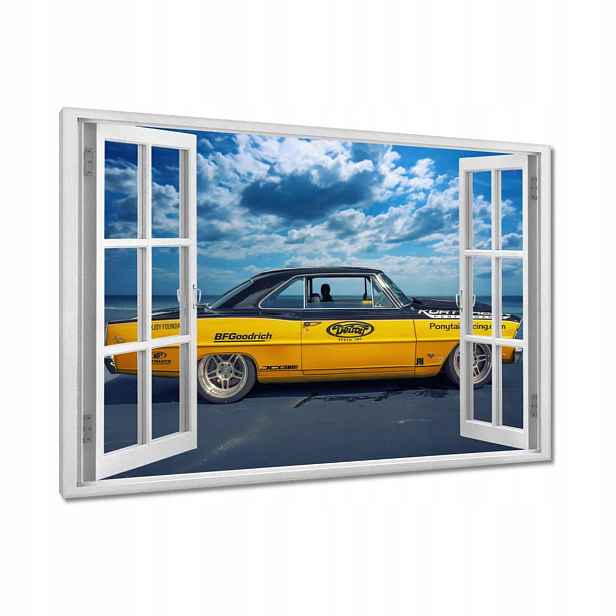 Obrazy 120x80 Žlutá Chevy Nova Ss