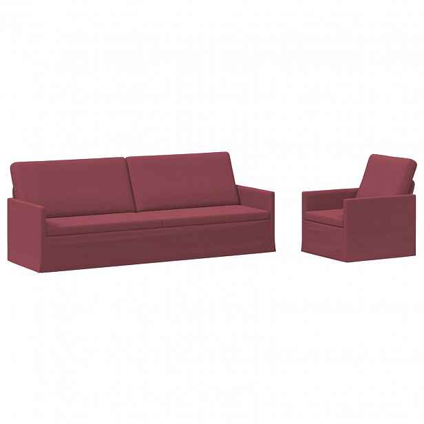 vidaXL Set pohovek 2 pcs Víno Červené Textil