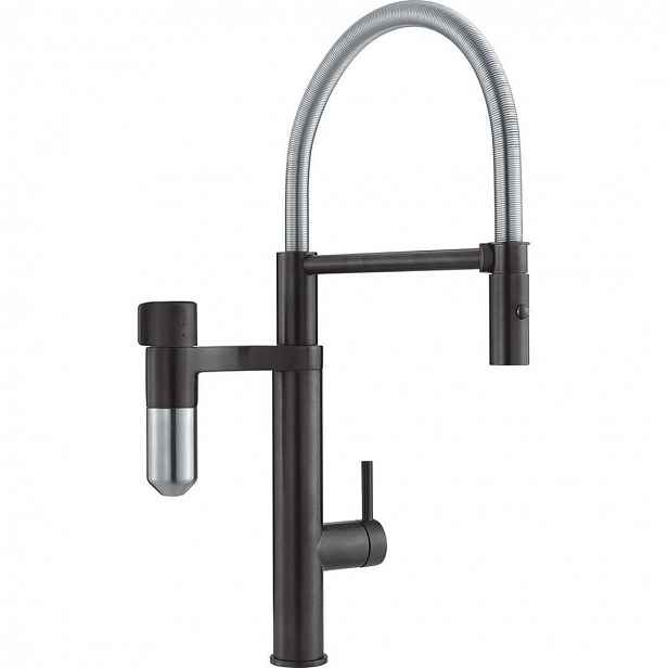 Franke - Vital Tap dřezová baterie s filtračním zařízením, flexibilním ramenem a sprškou, matná černá/nerez 120.0621.313