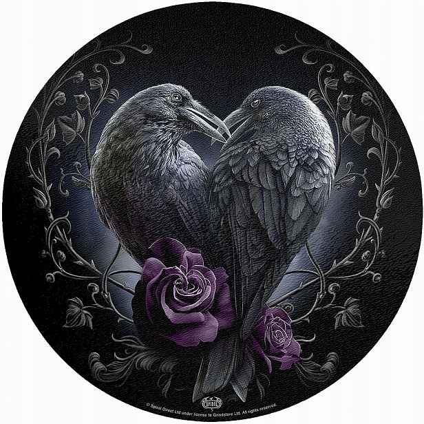 Raven Heart Skleněná Chopping Board ozdobná krájecí deska Originál