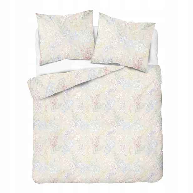Povlečení saténové 160x200 bílé s rostlinným pastelovým odstínem 6064 A Home Satin