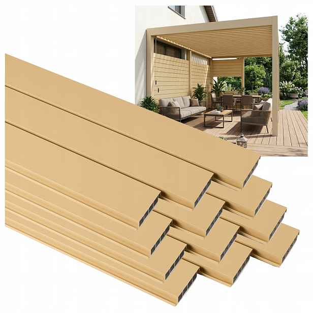 12 Pohyblivých Desek Pro Shutters Hliníkový Panel Pergola Altán Béžová 120 CM