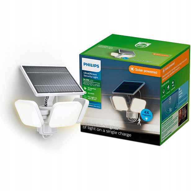 Solární Lampa Solární zářič 24.5W IP65 Snímač pohybu Zyren Philips
