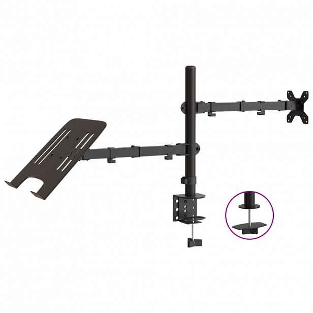 vidaXL Držák na monitor černý ocel VESA 75/100 mm