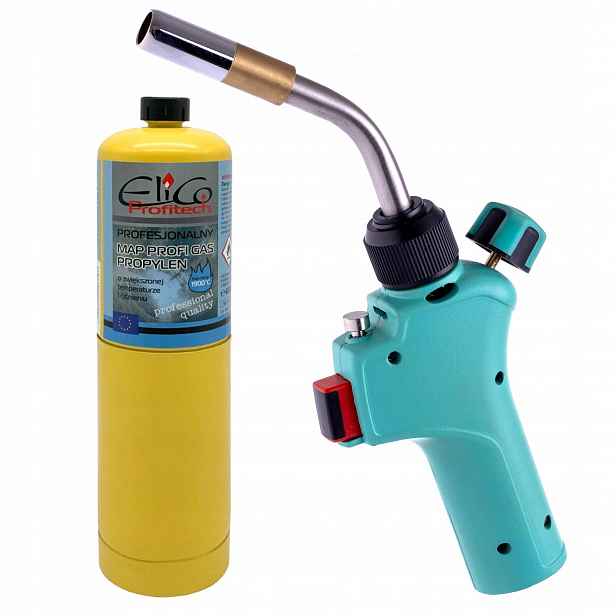 Plynový Hořák Mapp Propan Pro Pájení Turbo 1900°C 1X Láhev Elico
