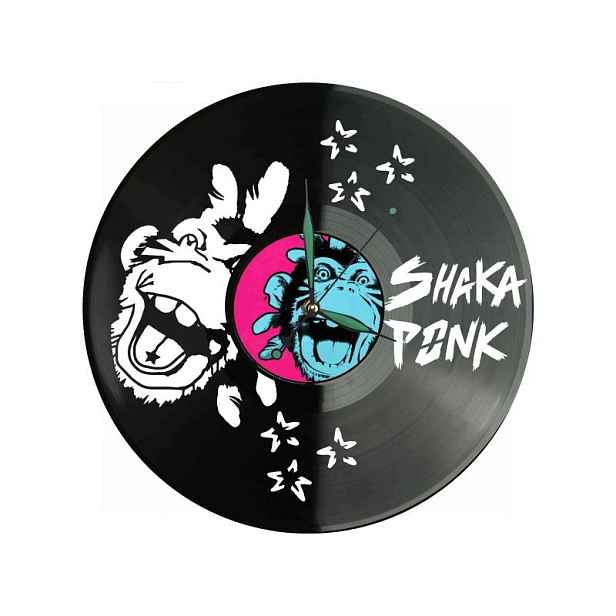 Shaka Dárek Ponk Vinyl Nástěnné hodiny Vinylová deska Unikátní dekorace Dl
