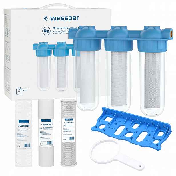 Wessper vodní filtr 1" 3 stupňový pro celý dům předfiltrační vložky