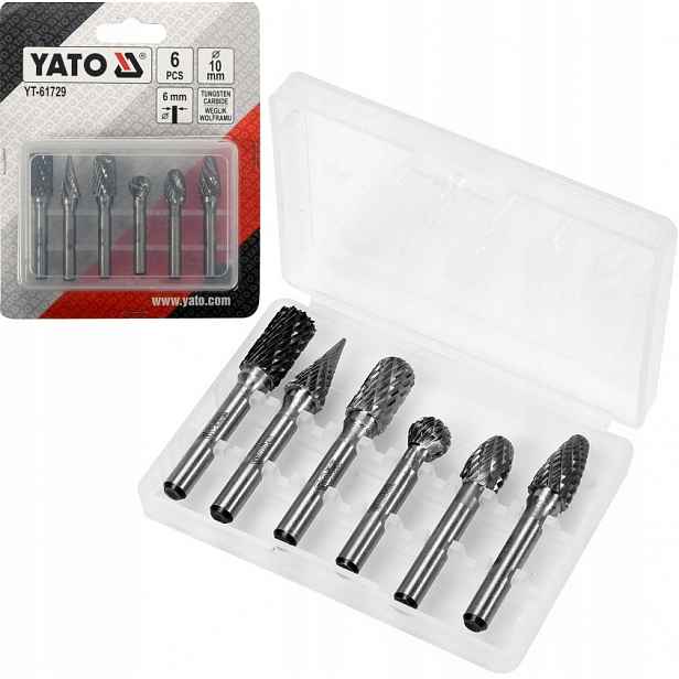 Yato sada stopkových fréz 6 mm na kov pilníky 6 kusů YT-61729