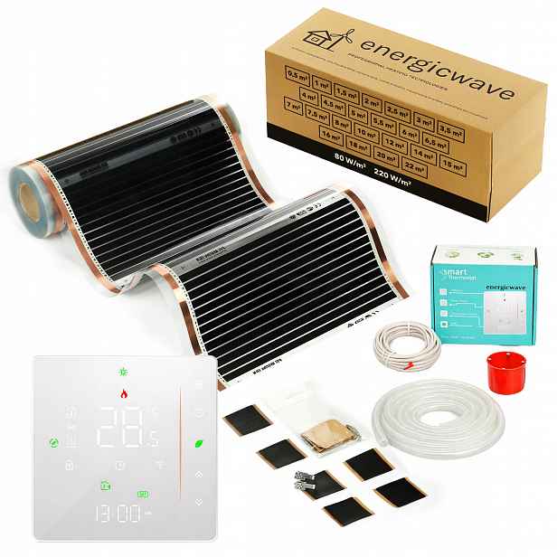 Fólie 220 W, 6,5 m2 s termostatem, elektrické topení