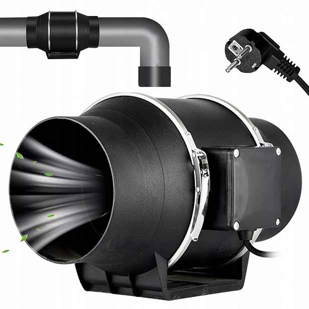Kanálový Ventilátor 220 M³/h, Domácí Koupelnový Odtahový, Výkonný, Tichý, 95 MM