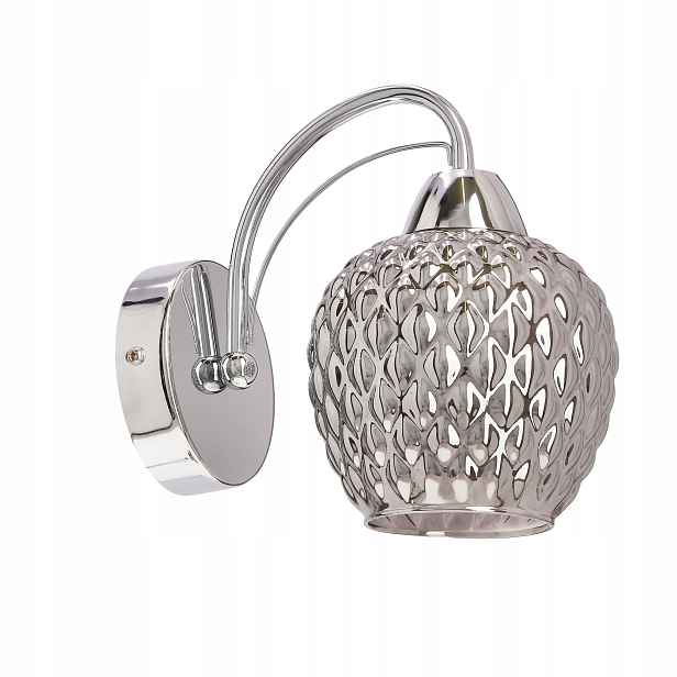 Nástěnné svítidlo Candellux Tobias Chromované kouřové skleněné stínítko E27 40W