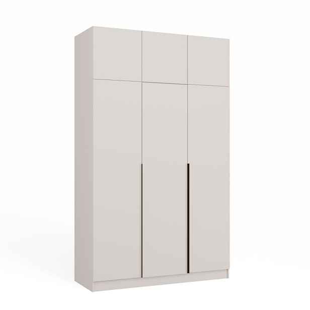 TP Living Šatní skříň s nástavcem Senso 3D 150 cm kašmírová/černá