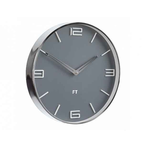 Designové nástěnné hodiny Future Time FT3010GY Flat grey 30cm