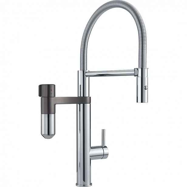 Franke - Vital Tap dřezová baterie s filtračním zařízením, flexibilním ramenem a sprškou, chrom/gun metal 120.0621.230