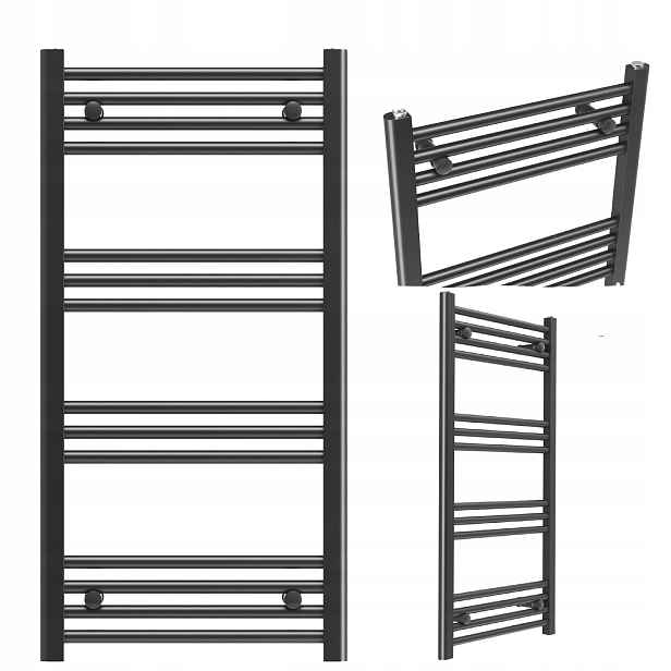 Koupelnový Radiátor Černý Žebříkový Moderní 50x110 cm Radiátor Breno