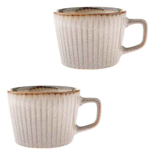Krémové hrnky v sadě 2 ks na cappuccino z kameniny 190 ml Tone – Dakls