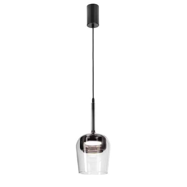 Lampa wisząca Glaxi szklana szara transparentna do salonu GX53