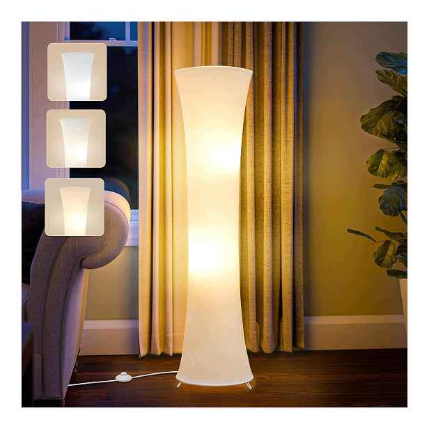 Stojací stojací Led lampa do obývacího pokoje, ložnice, kanceláře, bílá, 2xE27