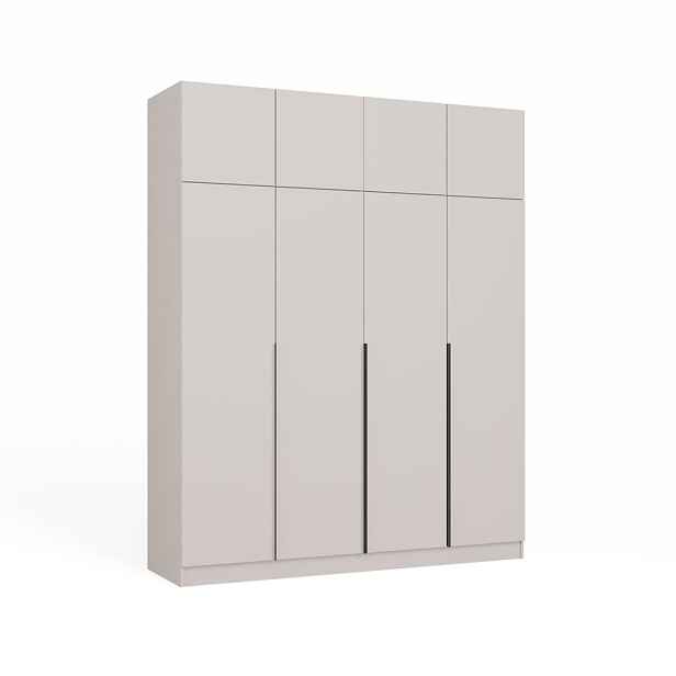TP Living Šatní skříň s nástavcem Senso 4D 200 cm kašmírová/černá