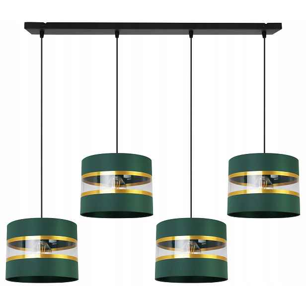Závěsná Stropní Lampa Lustr Glamour Zlaté Pruhy Stínidlo Do Pokoje