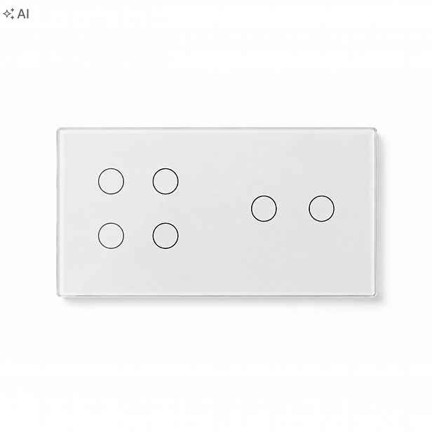 Dotykový Spínač Světla 4+2 Skleněný 6 Tlačítek Led Vypínač