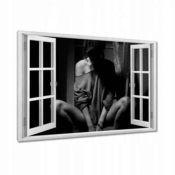 Obrazy 90x60 Černobílé fotografie kočky