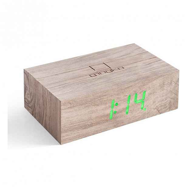 Šedý LED budík Gingko Flip Click