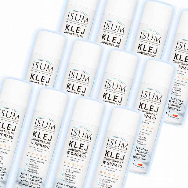 12 x Isum Univerzální expresní lepidlo ve spreji 500 ml Premium Kvalita