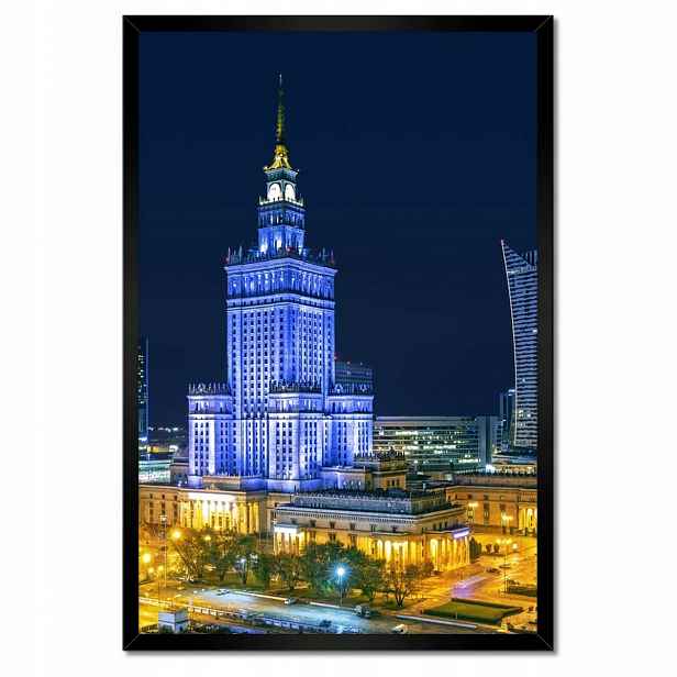 Plakáty v rámu 40x60 Varšava v noci Palác