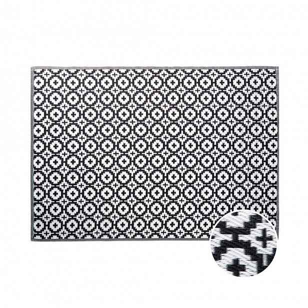 Butlers COLOUR CLASH Vnitřní a venkovní koberec mozaika 200 x 150 cm - černá/bílá