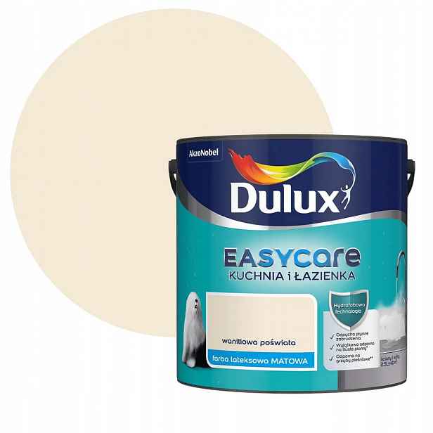 Dulux Easy Kuchyně Koupelna Vanilkový lesk 2,5L Mat Barva Na Stěnu