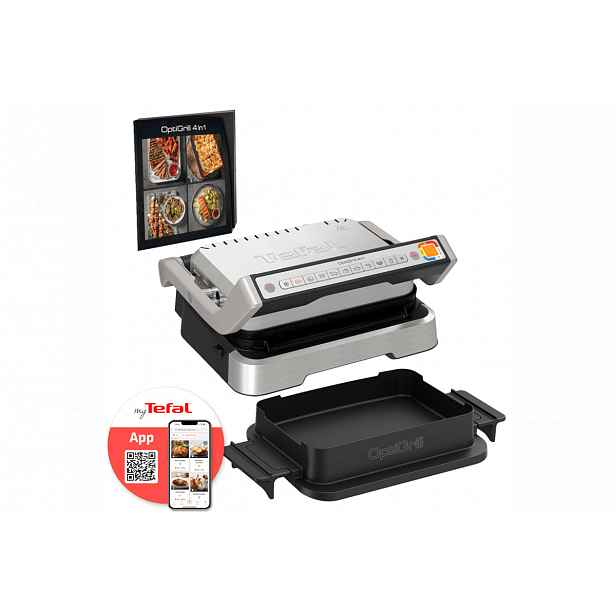 Elektrický inteligentní gril Tefal Optigrill 4v1 Inox GC774D30