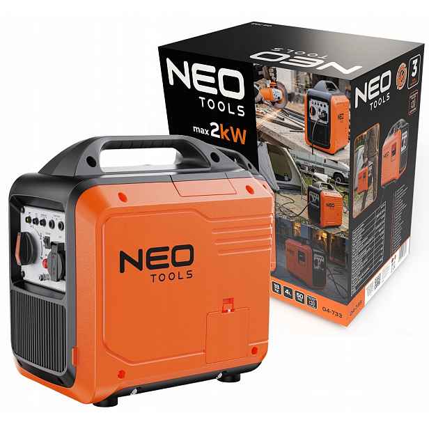 Invertorový generátor 2000 W Neo, nádrž 4 l, 20 kg, 1,8 kW a 2,0 kW