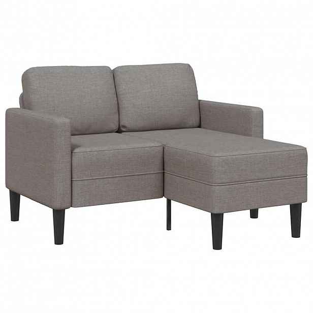 vidaXL Dvoumístná pohovka s lehátkem ve tvaru L Taupe 125 cm Látka