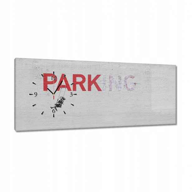 Hodiny 100x40 Banksy Parkování