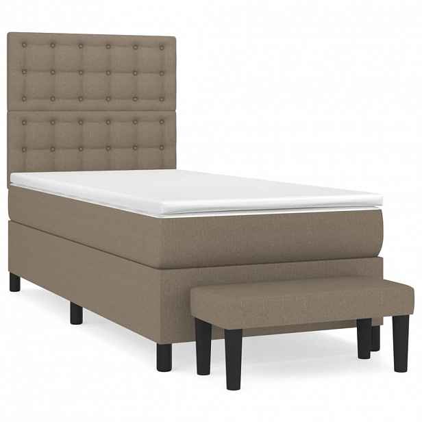 vidaXL Box spring postel s matrací taupe 90x190 cm textil