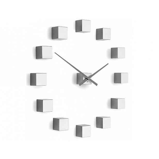 Designové nástěnné nalepovací hodiny Future Time FT3000SI Cubic silver