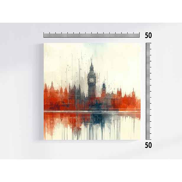 Obraz Na Plátně Canvas Grafika Londýn Big Ben Westminster Odraz 50x50