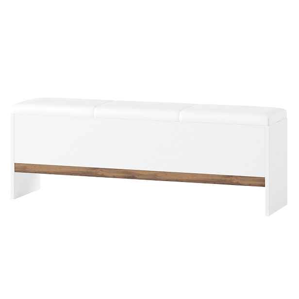 Szynaka Čalouněná lavice Livorno 65 165 cm bílá/dub Wotan
