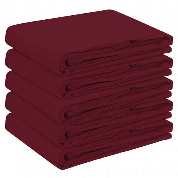 vidaXL Ubrousek na stůl 5 ks Víno Červené 90 x 90 cm Polyester