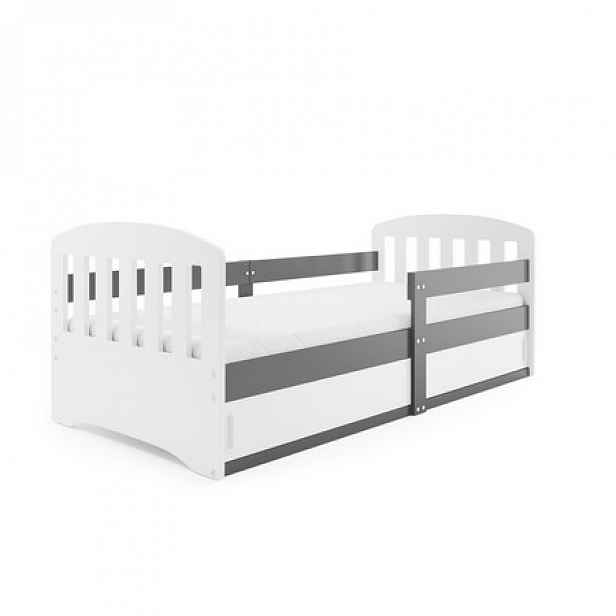 Dětská postel CLASSIC 1 160x80 cm Šedá-bílá