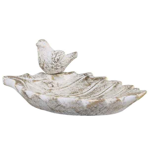 Bílo - zlaté antik cementové krmítko pro ptáčky Vittel - 22*14*9cm Chic Antique