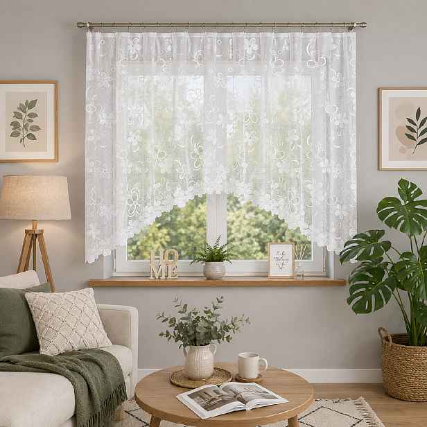 Dekorační oblouková krátká záclona na žabky RENATA 300x150 cm MyBestHome