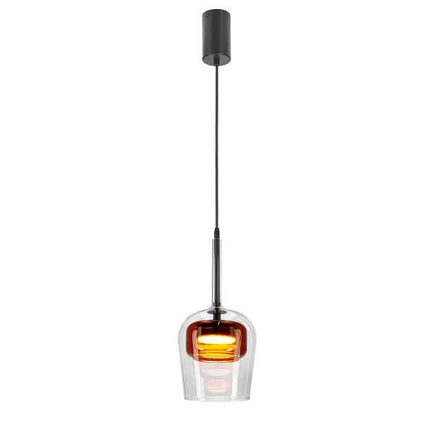 Lampa wisząca Glaxi szklana klosz transparentny i brązowy 1xGX53 nad stół