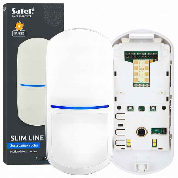 Pohybový detektor Satel Slim-dual-luna duální digitální Pir+mw alarm 12V 4x Led
