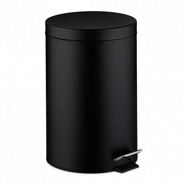 Relaxdays ODPADKOVÝKOŠ Černý kulatý s pedálem 20 l ocel