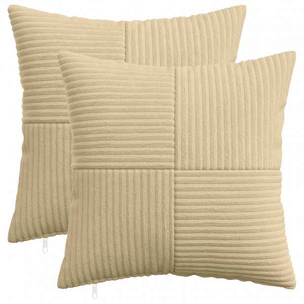 vidaXL Povlak na polštář 2 ks ALMELO Šedozelená 35 x 35 cm manšestr
