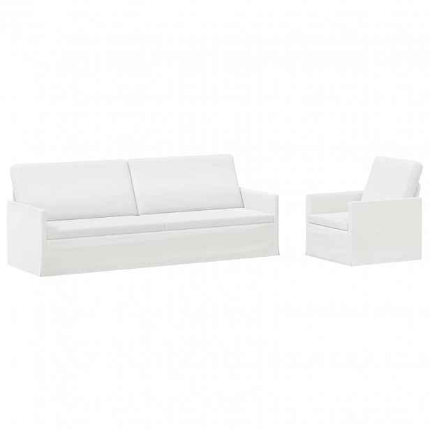 vidaXL Set pohovek 2 pcs Bílá Textil