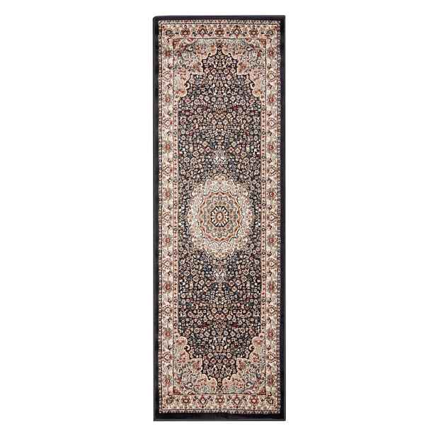 Koberec do chodby béžový 80x300 cm rámeček tradiční orientální měkký