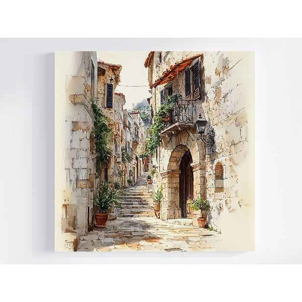 Obraz Na Plátně Canvas Středomořské Městečko Ulička Schody 50x50